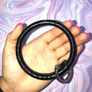 Black Snakeskin Big “O” ring keychain by Oventure